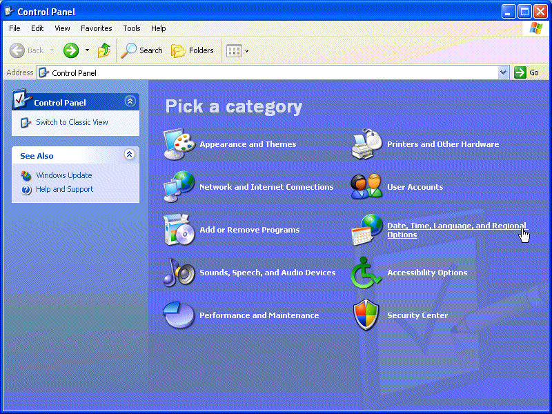 Install Korean - Windows XP 1