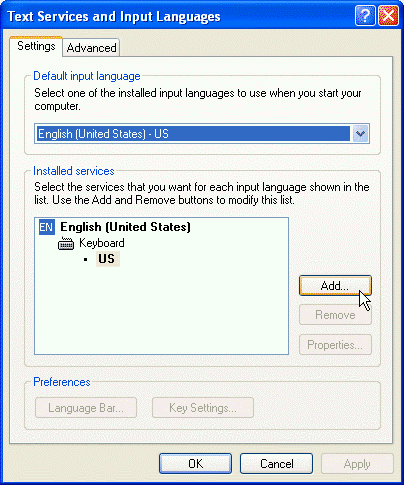 Add Korean Keyboard - Windows XP
